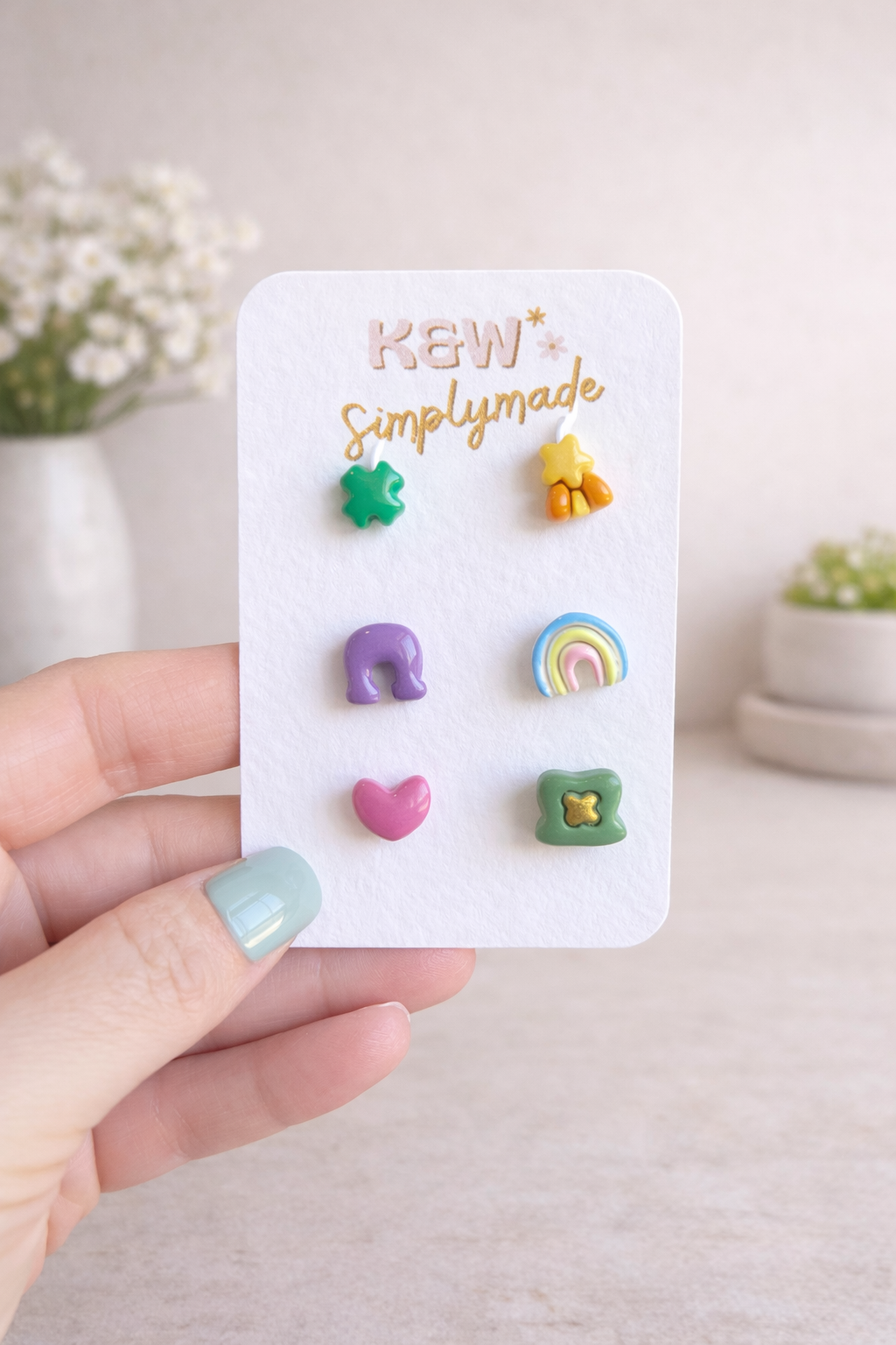 Mismatched Lucky Charm Micro Studs