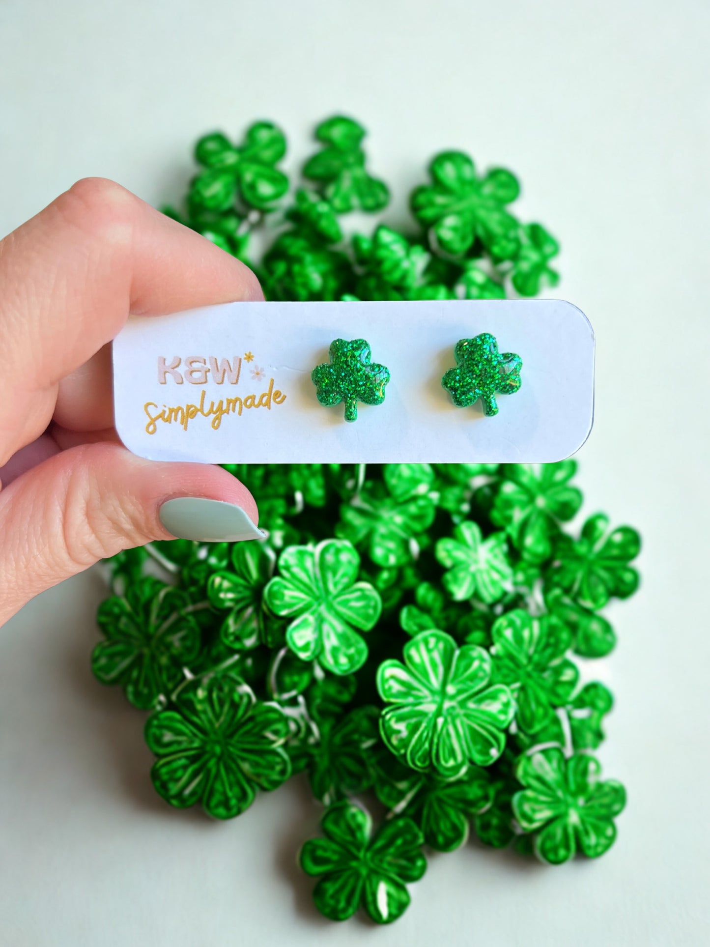 Sparkle Shamrock Studs