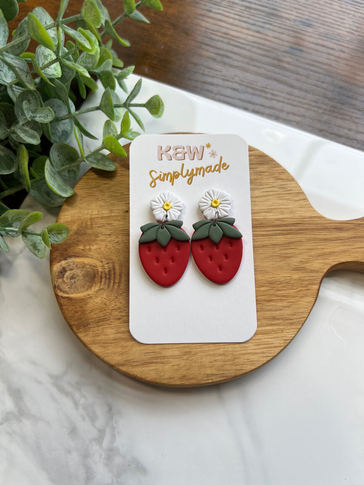 Floral Strawberry Dangle