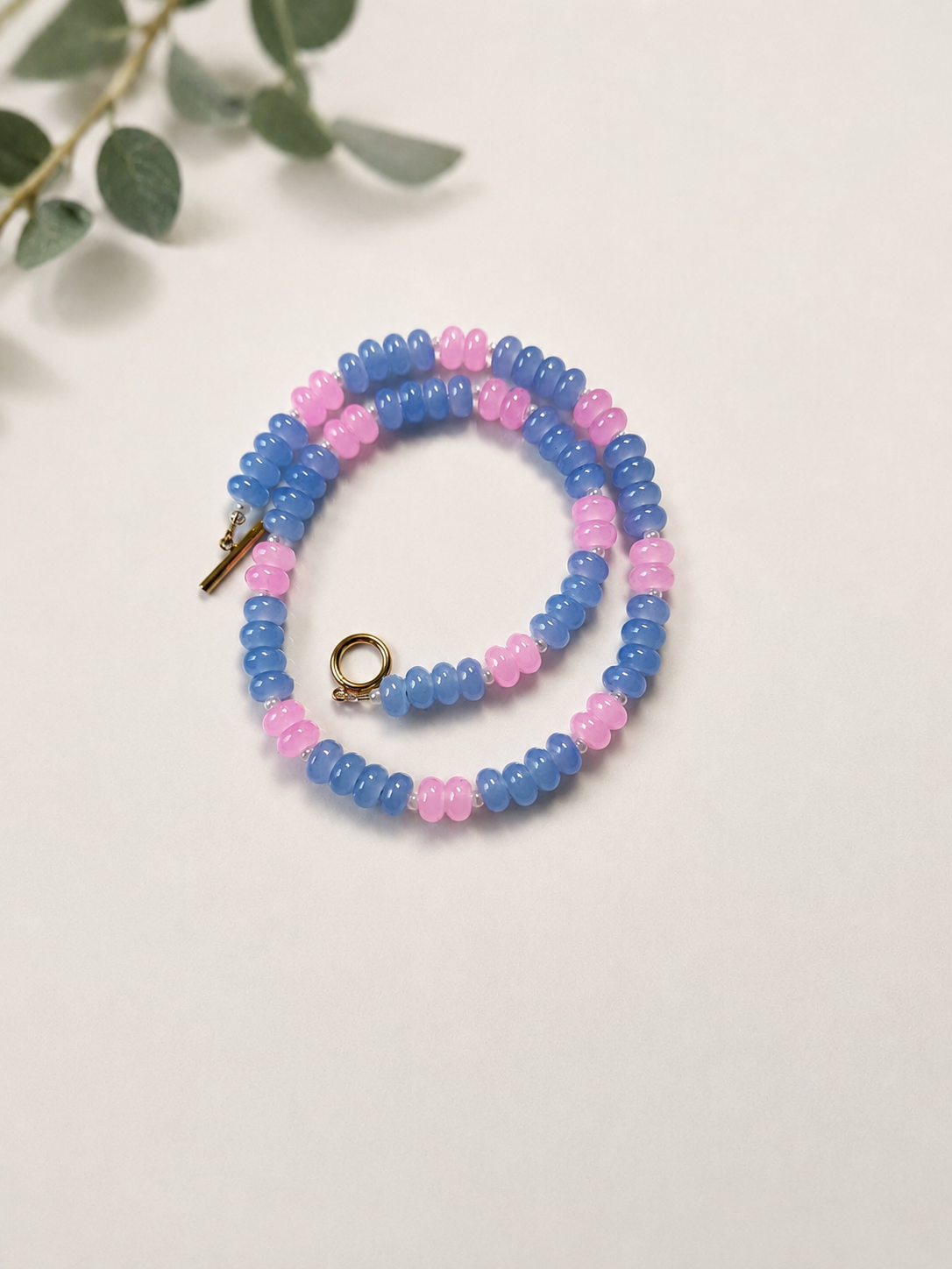 Pink & Purple Rondelle Necklace