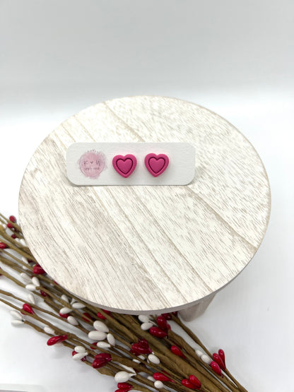 Embossed Heart Stud