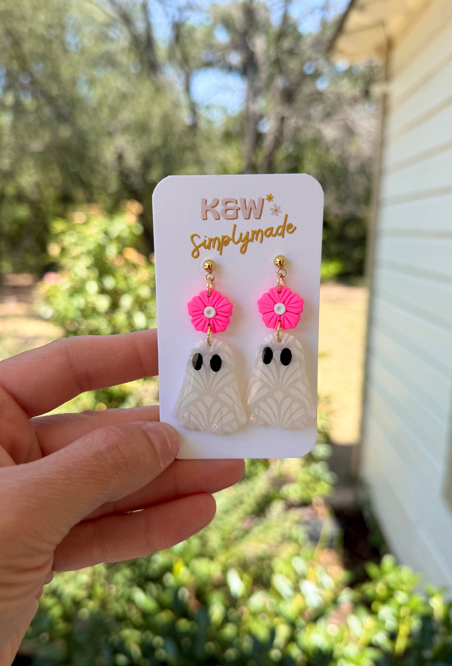 Floral Ghost Dangles