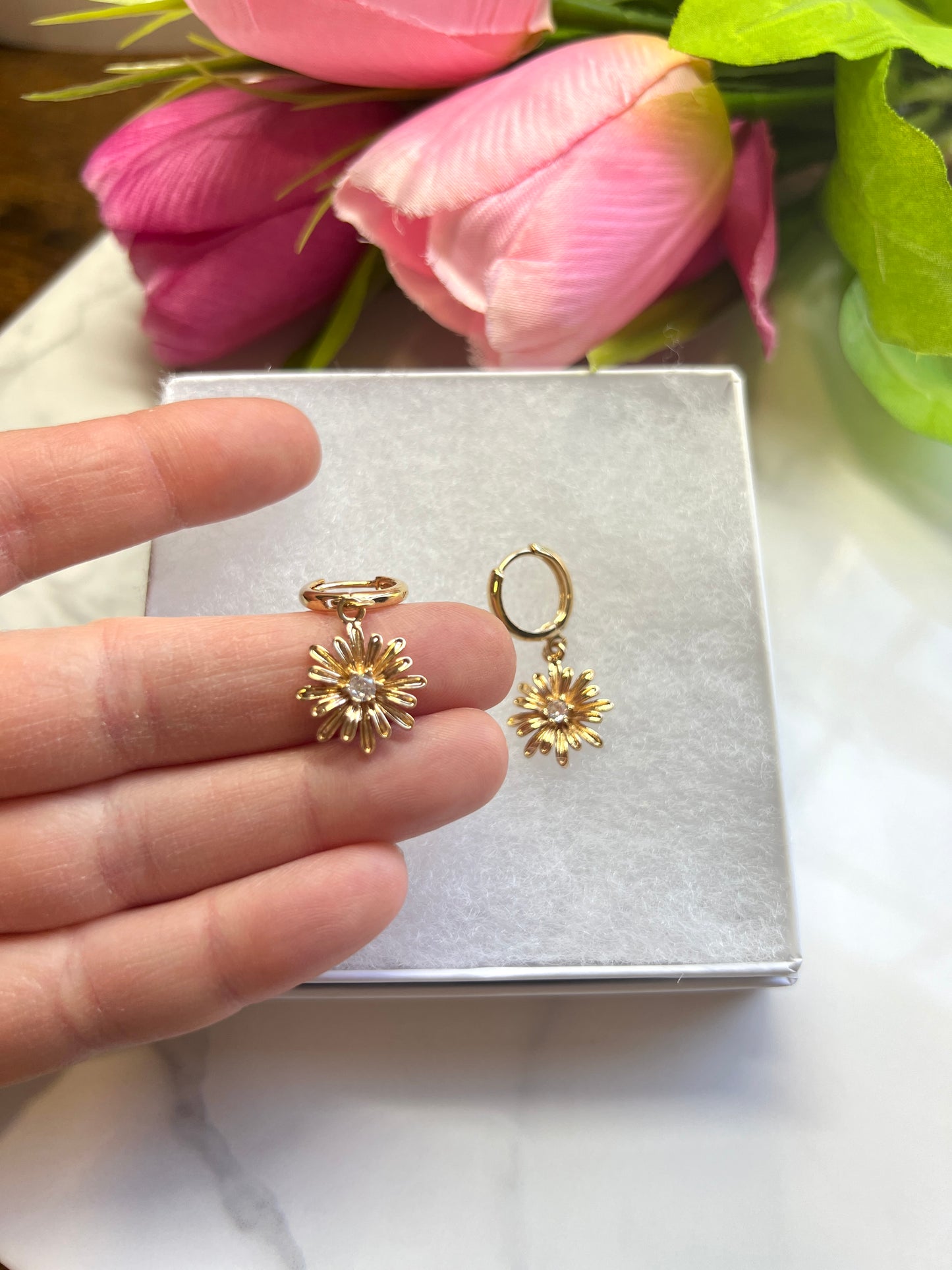 Flower with CZ Stone