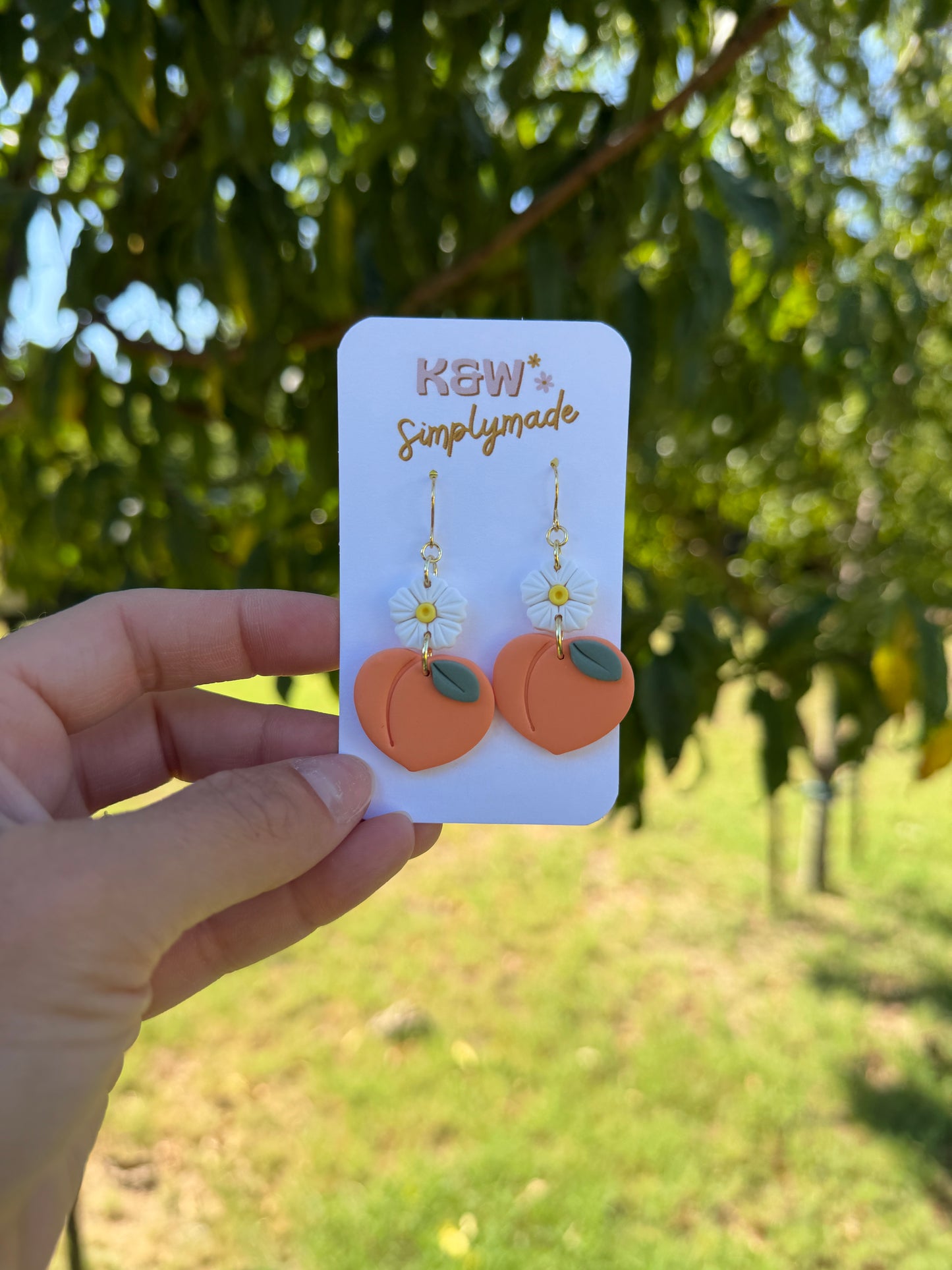 Floral Peach Dangle