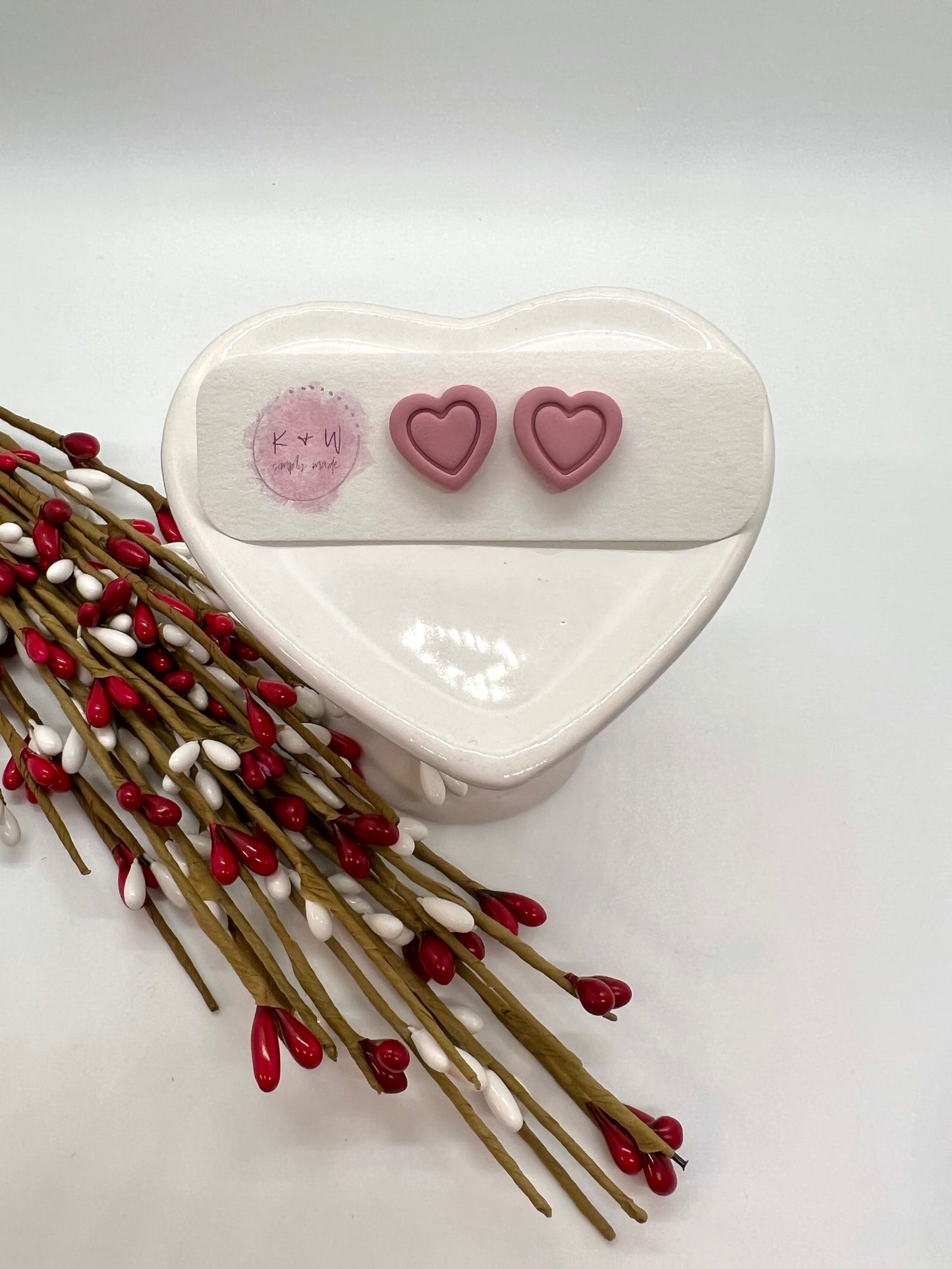 Embossed Heart Stud