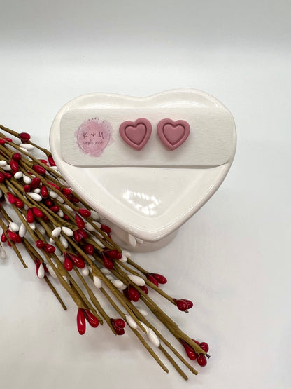 Embossed Heart Stud