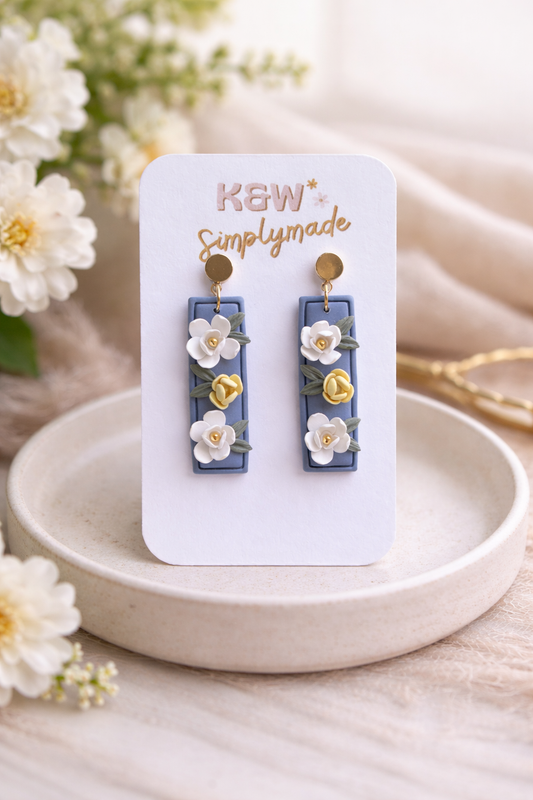 Blue Floral Dangle