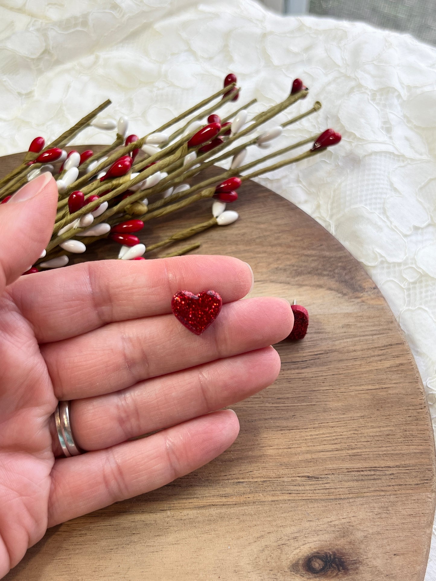 Glitter Heart Stud
