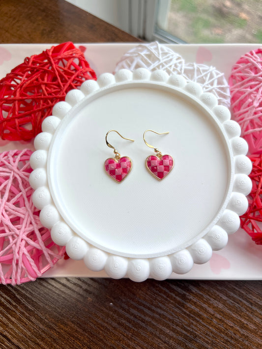 Checkered Heart Dangle