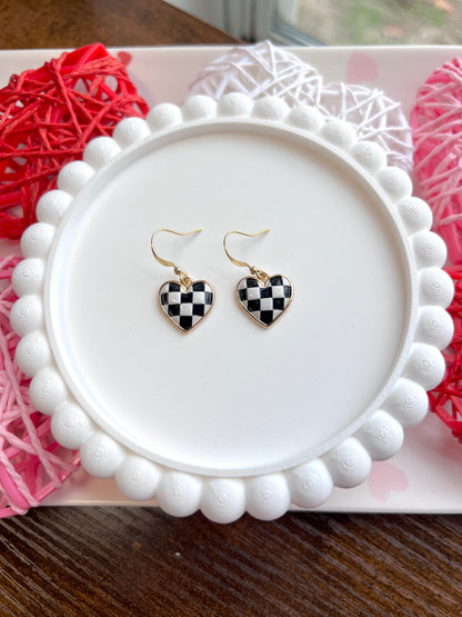 Checkered Heart Dangle