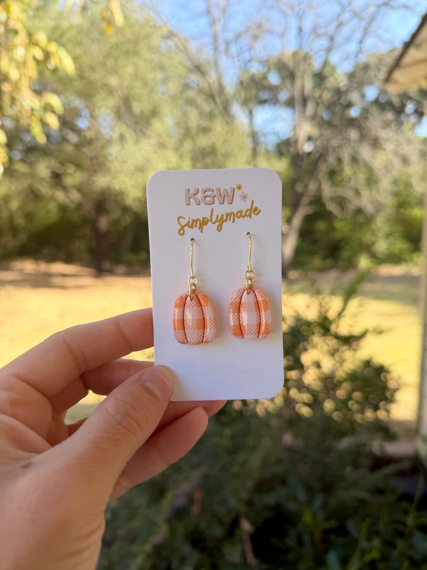 Plaid Pumpkin Dangles