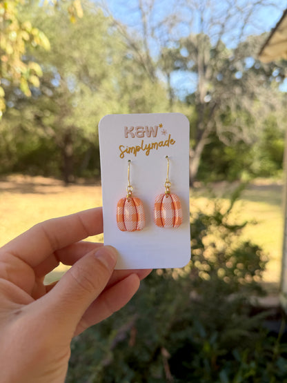 Plaid Pumpkin Dangles