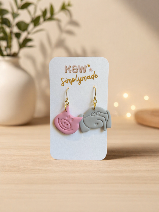 Piggie & Elephant Dangles