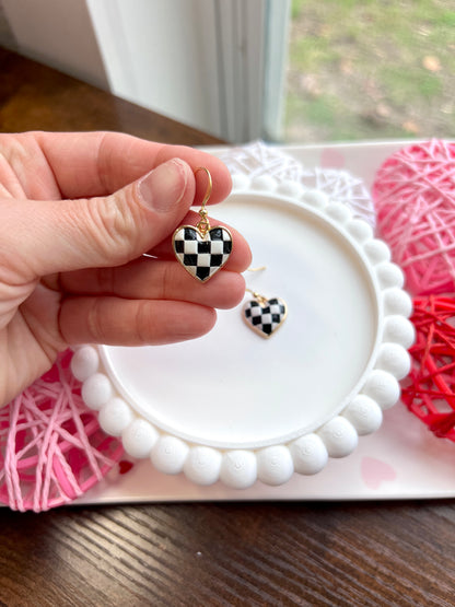 Checkered Heart Dangle