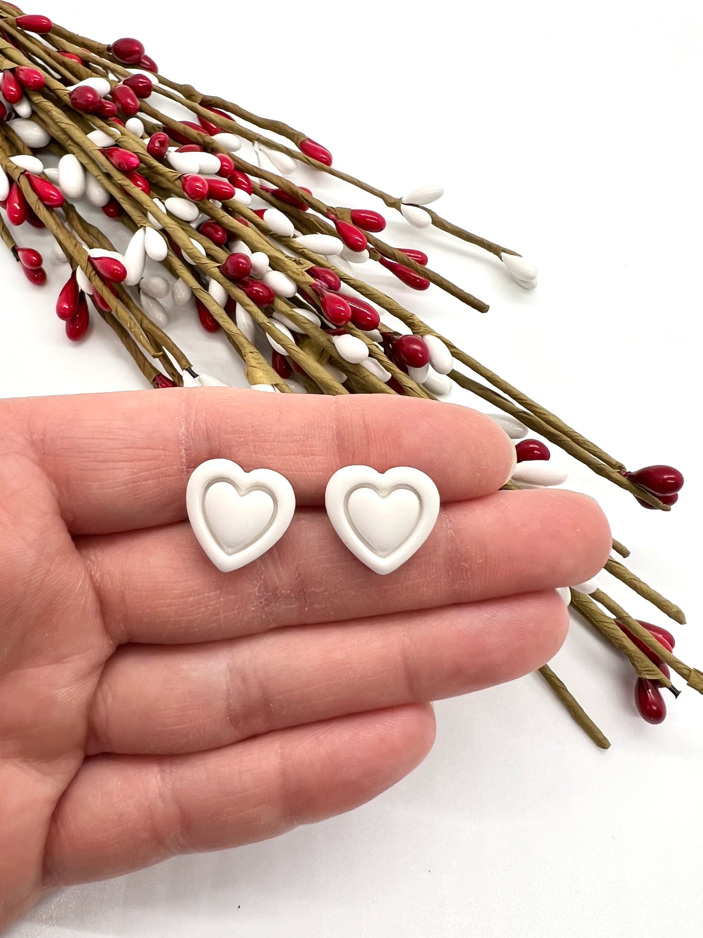 Embossed Heart Stud