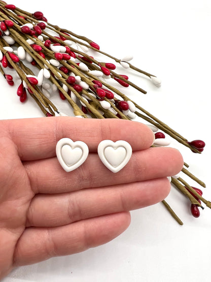 Embossed Heart Stud