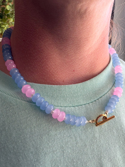 Pink & Purple Rondelle Necklace