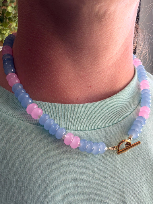 Pink & Purple Rondelle Necklace