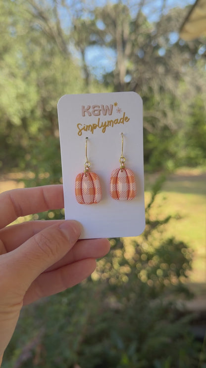 Plaid Pumpkin Dangles