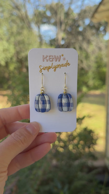 Plaid Pumpkin Dangles